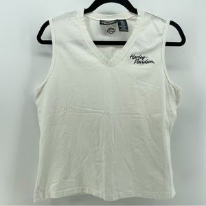 Harley Davidson Womens Tank Top White V-Neck XL